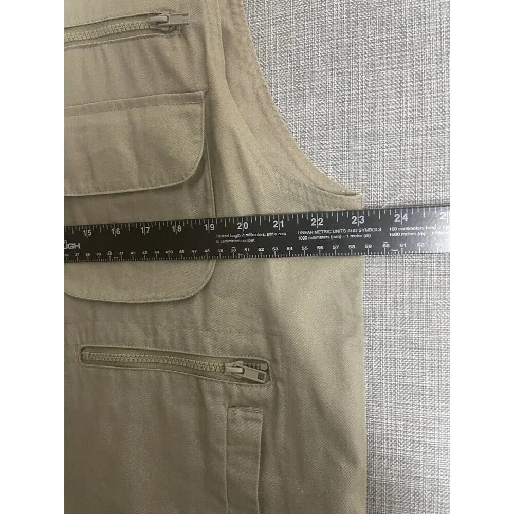 HUMVEE Vest Mens Large Khaki Back Pocket Hunting Photography Fishing Cargo Tan - Picture 6 of 11